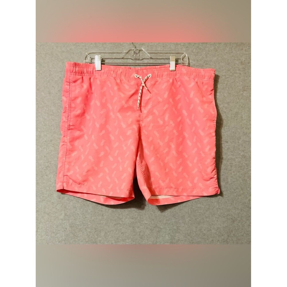 Maamgic Men's Pink Swim Trunks with Pineapple Motif Sz M